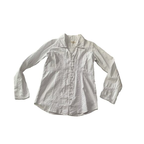 Novica womens small white Lilly of the Incas button front blouse was embroidered - Picture 3 of 12